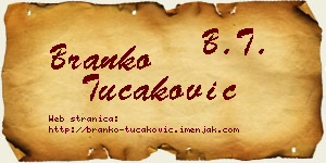 Branko Tucaković vizit kartica